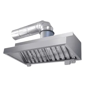 Peralatan Dapur Komersial Kompor Stainless Steel Asap Knalpot Ventilasi Hood Hotel Dapur Extractor Range Hood