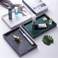 Plateau de vanité en marbre naturel, style rétro, grain de bois ancien, organiseur de bijoux, plateau de rangement pour maquillage, parfum et cosmétiques