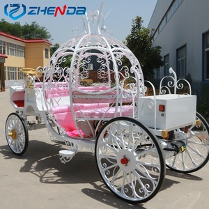 Carruaje de Caballos para Bodas en Oferta, Carruaje de Caballos Blanco Estilo Cenicienta/Carruaje de Caballos de Calabaza para Parque Infantil - Product Image 4