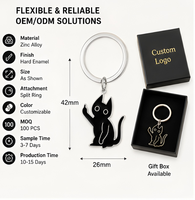 Ensemble de porte-clés chat mignon et amusant avec breloque animal en forme de couteau, cadeau fantaisie pour hommes, femmes, amoureux des animaux, porte-clés unique, breloque de sac