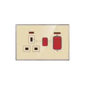 K8.2 British glass gold wall switch electrical 13A SOCKET 20A 45A cooker unit socket