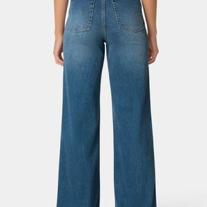 กางเกงยีนส์ขายดีสำหรับผู้หญิง OOTD เอวสูง ทรงตรง กางเกงยีนส์ขากว้างรุ่นใหม่ กางเกงขายาวประดับลูกปัด เอวสูง ทรงหลวม ทรงเข้ารูป - Product Image 2