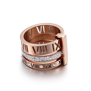Nouvelles tendances, bijoux en acier inoxydable 316L, bague de <span class=keywords><strong>mariage</strong></span> en acier inoxydable avec chiffres romains pour femmes et hommes - Product Image 2