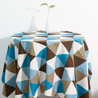 Tissu en toile fine imprimé en polyester et coton de la série Géométrie, nappe unie écologique, coussin de table
