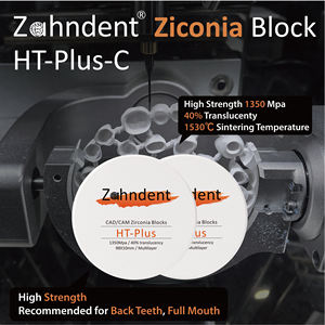 Zahndent 1350MPa materiali di consumo dentali resistenza alla flessione HT <span class=keywords><strong>zirconia</strong></span> blocco per laboratorio odontoiatrico - Product Image 6
