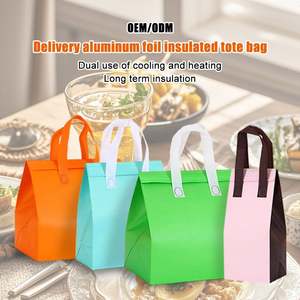 Sacs isothermes en tissu non tissé pour gâteaux, cadeaux, aliments ou thé, avec poignées, en aluminium, pour la livraison à emporter, en stock - Product Image 6