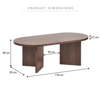 Phoenix Nordischer Stil Weißer Umweltfreundlicher Couchtisch Modernes Design Oval Wohnzimmer Flach Verpackt Holzplatte Metallrahmen 1 Jahr