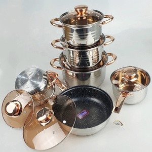 Bán Hàng Trực Tiếp Không Dính 12 Pcs Thép Không Gỉ Đồ Nấu Nướng Đặt Chậu Và Pan Bộ Nấu Ăn Nồi Đặt - Product Image 6