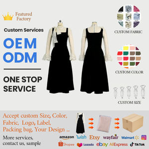 فستان ZYHT 21925 أنيق من المخمل الأسود بطول متوسط مع بلوزة شيفون منقطة، فساتين نسائية بربطة عنق وياقة عالية - Product Image 5