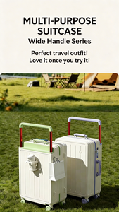 Valise élégante, nouvelle arrivée, design minimaliste, haute esthétique, avec mot de passe, poignée <span class=keywords><strong>télescopique</strong></span> large, design bicolore pour jeunes adultes - Product Image 4