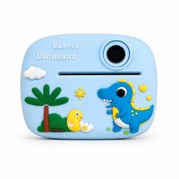 Kamera Instan Anak Grosir Desain Dinosaurus Santa Unicorn Printer Foto Thermal 200DPI Layar IPS OEM Logo Kustom Usia