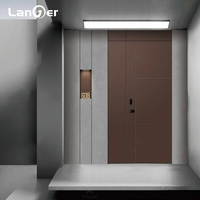 Porte pivotante en bois de teck massif de luxe moderne personnalisée pour l'intérieur Porte d'entrée finie de sécurité pour l'extérieur coulissant avant de la maison