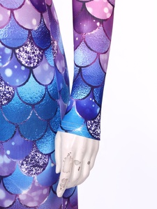 Traje de Baño de Sirena para Mujer, Mono de Cuerpo Entero con Estampado de Escamas de Pez, Traje de Baño para Cosplay, Actuaciones Escénicas - Product Image 5