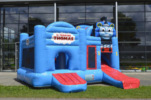 Castillo Inflable Thomas Train, Casa <span class=keywords><strong>de</strong></span> Brinco con Tobogán y Piscina <span class=keywords><strong>de</strong></span> Pelotas para Uso en Exteriores, <span class=keywords><strong>Material</strong></span> <span class=keywords><strong>de</strong></span> PVC, Incluye Soplador, 5.5x5m, 2-3 Personas - Product Image 3