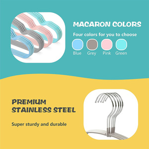 カラフルな滑り止めの香りのPVCコーティングされた金属線ベビーキッズハンガー服用 - Product Image 4