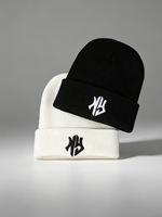 Gorro de Punto Personalizado con Bordado 3D, Transpirable, Impermeable, Unisex, Casual, Liso, para Deportes al Aire Libre