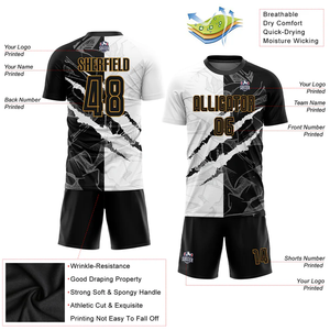 Maillot de football unisexe personnalisé SAIWIN en Spandex/Coton, respirant, séchage rapide, imperméable, col en V, manches longues, imprimé par transfert thermique - Product Image 3