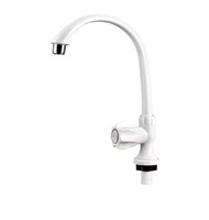 Robinet de lavabo de salle de bain FYASSI classique en plastique, à montage sur plan, monotrou, monocommande, avec débit contrôlé