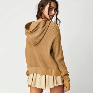 Sweat-shirt à capuche tendance pour femmes, manches longues, fermeture éclair décontractée, style yoga, automne et hiver - Product Image 4