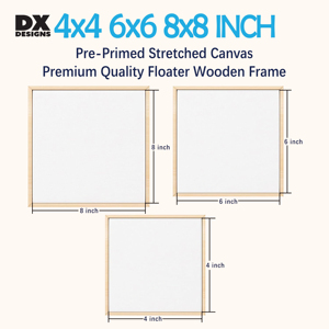 DX Designs 16x20" Pre-Primed Stretched Canvas with Premium Floater Wooden <strong>Frame</strong> <strong>for</strong> <strong>Painting</strong>, Custom Printing &amp; Wall Art Decor - Product Image 3