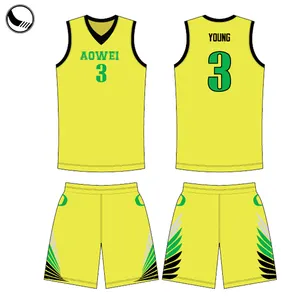 Basketbal Sportkleding All Star Groen Geel Basketbal Jerseys Uniform