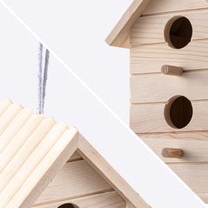 Nichoir en bois massif couleur bois naturel, avec bouton <span class=keywords><strong>de</strong></span> fixation, pour l'élevage des oiseaux, à suspendre, pour la <span class=keywords><strong>décoration</strong></span> <span class=keywords><strong>de</strong></span> <span class=keywords><strong>jardin</strong></span> - Product Image 4