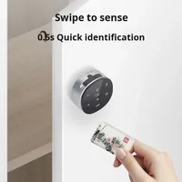 Serrure de cabinet intelligente ronde de 20 mm, déverrouillage par mot de passe et carte, clavier tactile numérique pour armoire de classement