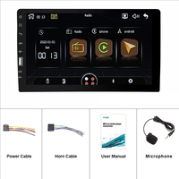 Pemutar MP5 Mobil 9.0 Inci 1DIN, Carplay & Android Auto Berkabel, Layar Kontrol Pusat Mobil, Input Kamera Mundur