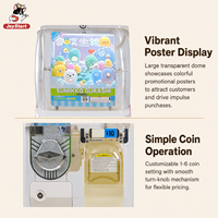 Double compartiment pour distributeur automatique de capsules, Gasha mécanique sans alimentation, couleur gelée, ABS, fonctionne avec jetons, 45-75mm, supermarché, 1 an