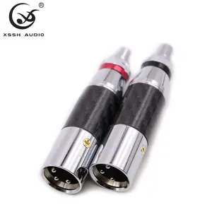 Hi-End 3 Pin Jack Plug YIVO XSSH Audio OEM HIFI DIY Tellurium Tembaga Plating Rhodium Perempuan Laki-laki Meriam Audio Adapter XLR Ke RCA