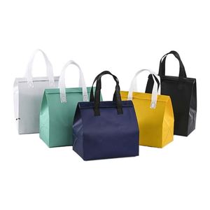 Custom Portable 15L Orange Non-Woven Disposable Self-Adhesive Cooler <b>Bag</b> for Coffee Food & Picnic Takeaway & Delivery - Product Image 4