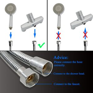 Tuyau de douche flexible G1/2 à connexion universelle 1,6 m, anti-torsion, pour douchette à main, protection double anti-pliure, pour salle de bain - Product Image 4