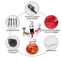 Nouvelle Lampe Flamme d'Halloween Transfrontalière, Modèle Gonflable Citrouille Fantôme Blanc B076, Décoration de Jardin Extérieur, Ornement Horreur