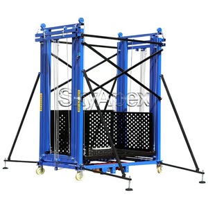 Échafaudage portable en aluminium léger télescopique, capacité <span class=keywords><strong>de</strong></span> charge 500 kg, <span class=keywords><strong>hauteur</strong></span> <span class=keywords><strong>de</strong></span> <span class=keywords><strong>travail</strong></span> 3 m, 4 m, 5 m pour la rénovation intérieure et extérieure - Product Image 6