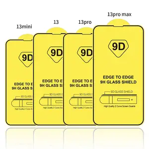 9D全胶玻璃手机屏幕保护器全面保护钢化玻璃适用于iPhone 11 12 13 14 15 Pro Max