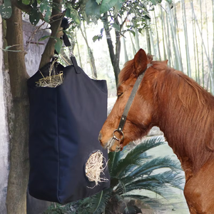 Hole-Fed Large Stable Horse Feeding <b>Bag</b> Eco-Friendly Slow Feeding <b>Hay</b> <b>Bag</b> with Zipper Closure for Wild Horse Riding - Product Image 2