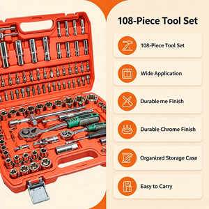 Jeu de clés à cliquet en acier personnalisé avec embout de 1/4 pouce et boîte à outils pour la réparation et l'entretien de la maison, de la voiture et du vélo - Product Image 4
