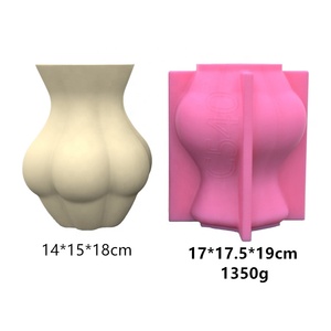 Facile à utiliser 3D surface lisse fine rétro classique bouteille elliptique bricolage silicone béton résine plâtre pot pot moule - Product Image 2