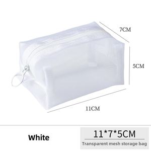 Mesh Cosmetics Bag <b>Mini</b> Portable and Cute Pattern Zipper Pocket for Coin Headphone Data Cable Lipstick Made of <b>PC</b> Material - Product Image 6