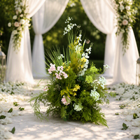 Décor floral artificiel bohème style forêt, rangée de fleurs en soie faites à la main, durable, pour mariage, fête, vitrine