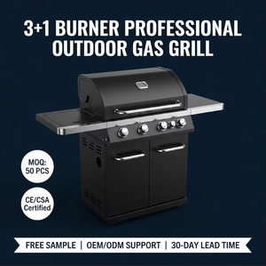 Parrilla <span class=keywords><strong>de</strong></span> Barbacoa Moderna <span class=keywords><strong>de</strong></span> Acero Inoxidable con 3 Quemadores, para Exteriores, con Carrito y Ruedas, Certificación CE ETL, Venta al Por Mayor OEM - Product Image 1