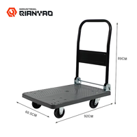 Carretilla de Mano Plegable Negra y Gris, de Alta Capacidad de Carga, Ideal para el Transporte de Mercancías