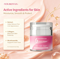 Crème Visage OEM 6-en-1 Raffermissante Hydratante Anti-Taches Anti-Âge Anti-Rides Nourrissante à la Vitamine E, Niacinamide et Collagène
