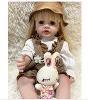 22 Zoll handgemachte lebensechte wieder geborene Baby puppen süßes Gesicht echte Baby kinder Geburtstag