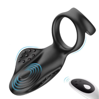 10-Modus Vibrierender Penisring Klitoris-Stimulator Ejakulations-Verzögerer Paar-G-Punkt-Vibrator Doppel-Cockring Sexspielzeug für Männer