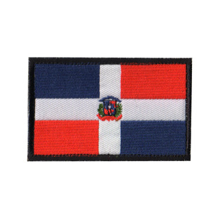 Venta al por mayor bordado país bandera parche emblema ropa bolsa República Dominicana parches banderas - Product Image 1