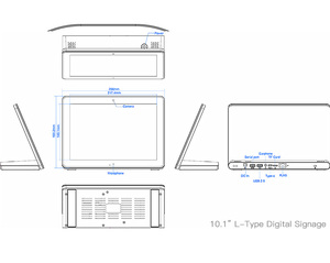 10.1 pouces industriel Android tablette PC L forme 2G + 16G ordinateurs de bureau IPS écran tactile Android Table écrans de signalisation numérique - Product Image 6