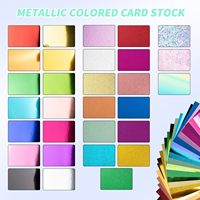 Lot de 30 feuilles de papier cartonné métallisé brillant, imperméable, 100% pâte vierge, 250 g/m², enduit de résine, effet miroir scintillant, 8 po x 12 po