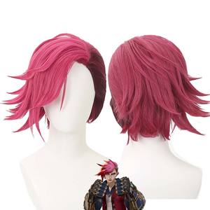 Parrucca sintetica resistente al calore corta rosa intenso di Arcane di League of Legends per cosplay Vi FCGD-046 - Product Image 1