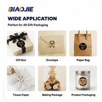 Autocollants en papier kraft personnalisés avec dorure à chaud, étiquettes de remerciement, scellés adhésifs pour emballage, impression OEM Biaojie